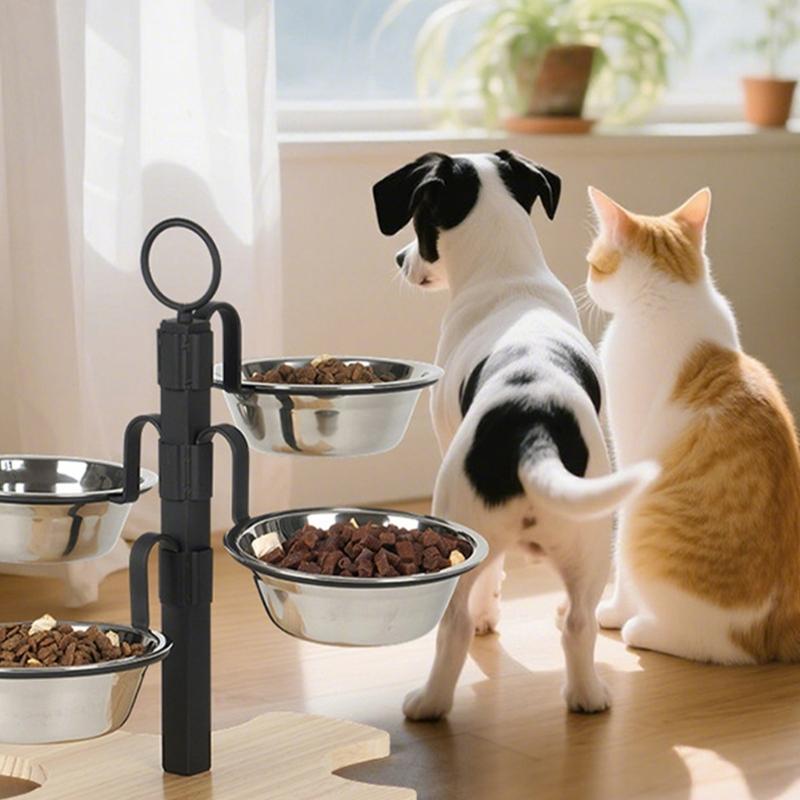 Elevated Pet Feeding Station Splash Proof For Comfortable Dog Dining Feeding Bowl Adjustable Heights