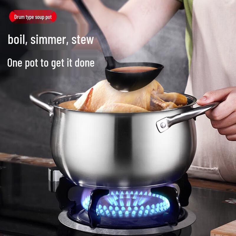 Shangheng 304 Stainless Steel Drum-shaped Soup Pot