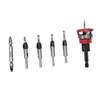 Countersink Drill Bit Set Kit with Limit Adjustable Depth Stepped for Concealed Screws Wood Metal Red