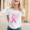 Women's Casual Pullover Short Sleeve Neck T-Shirt with Breast Print