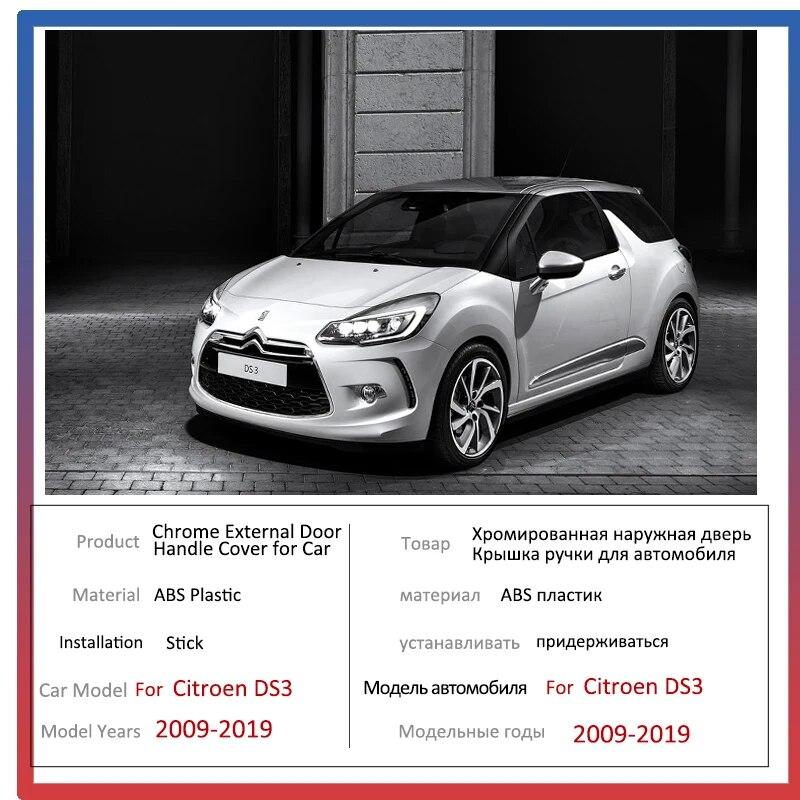 for Citroen DS3 2009 2011 2012 2013 2014 2015 2016 2017 2018 Black Carbon Fiber Door Handle Cover Trim Car Accessories
