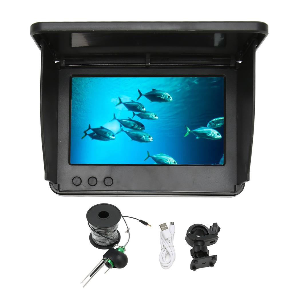 Fishing Camera 5in 2500cd Brightness IPS 800 X 480 HD Screen Waterproof Underwater Fishing Finder Camera with Sun Visor