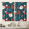 2 st Tecknad Julmönster Gardiner Lekfull Design Polyester Fönsterdekor för Semester Barnrum Vardagsrum Stångficka Gardin