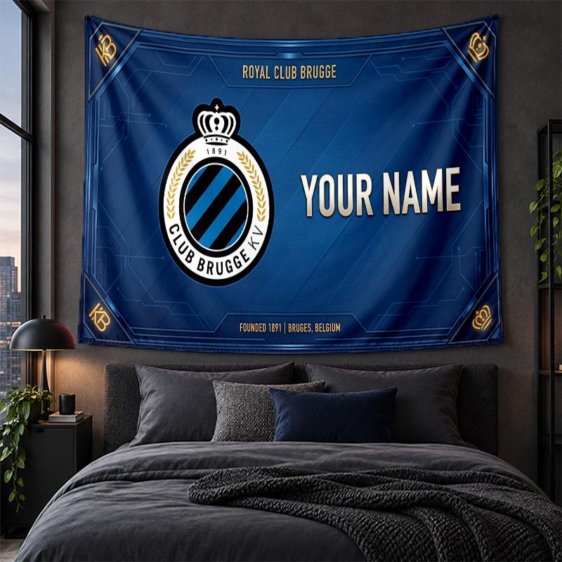 Personalized Tapestry Wall Hanging Club Brugge FC Pattern Art Background Cloth