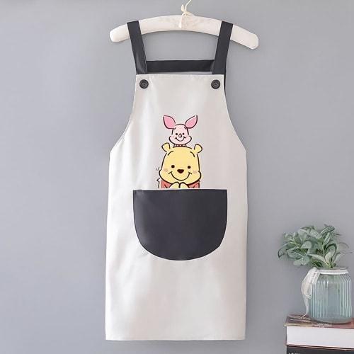 hgTUP Winnie the Pooh Work Apron, Stain-Resistant, Wrinkle-Resistant, Lightweight, Perfect for Cooking, Nursery Teachers, Adults, and Home Cooking. Fe