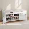 Shoe Bench, 1050 X 350 X 503 Mm Entryway Bench with Lift Top Storage and Seat Cushion, 250lbs Shoe Storage Rack with 3 Cabinets and Height Adjustable