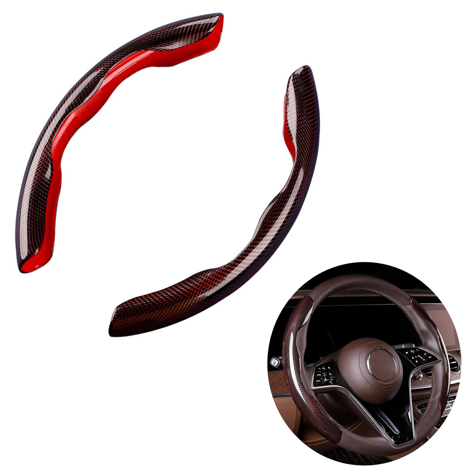 

Чехол на руль MOOKXUU для маленького S-образного рулевого колеса, стандартный защитный руль, легко подходящий для салона автомобиля класса люкс Raptor, совместимый с Raptor, 2 шт.
