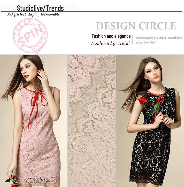 Hollow Tassel Eyelash Lace Fabric for Fashion Dresses