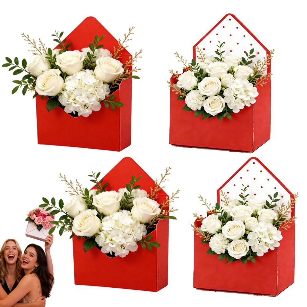 Gifts Folding Valentine Envelope Boxes DIY Stripes Bouquet Envelope Box Empty Flower Bouquet Paper Boxes Birthday