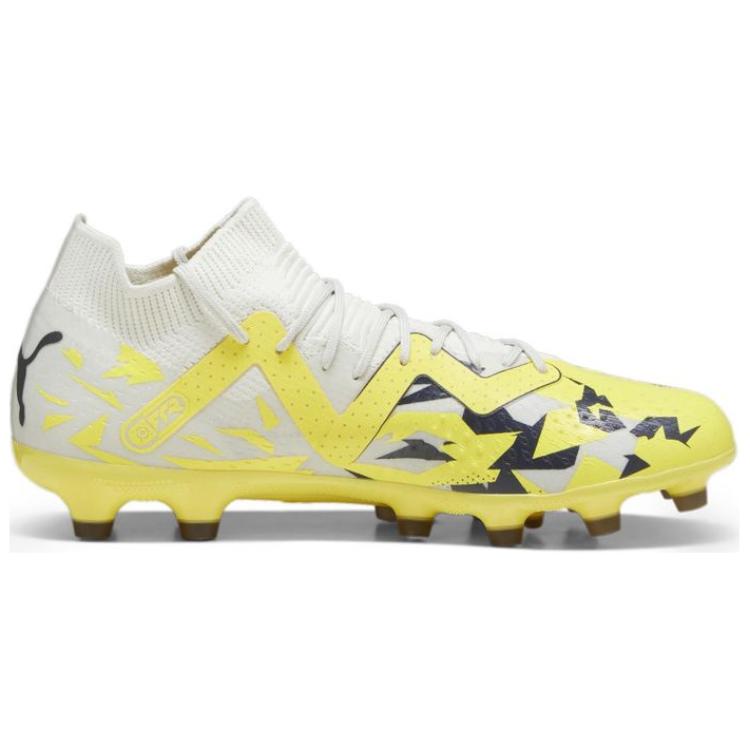Puma Future Match Artificial Turf Ag Hg Shock Absorbing Durable Soccer Shoes Men Soccer Shoes White Yellow 107372-04