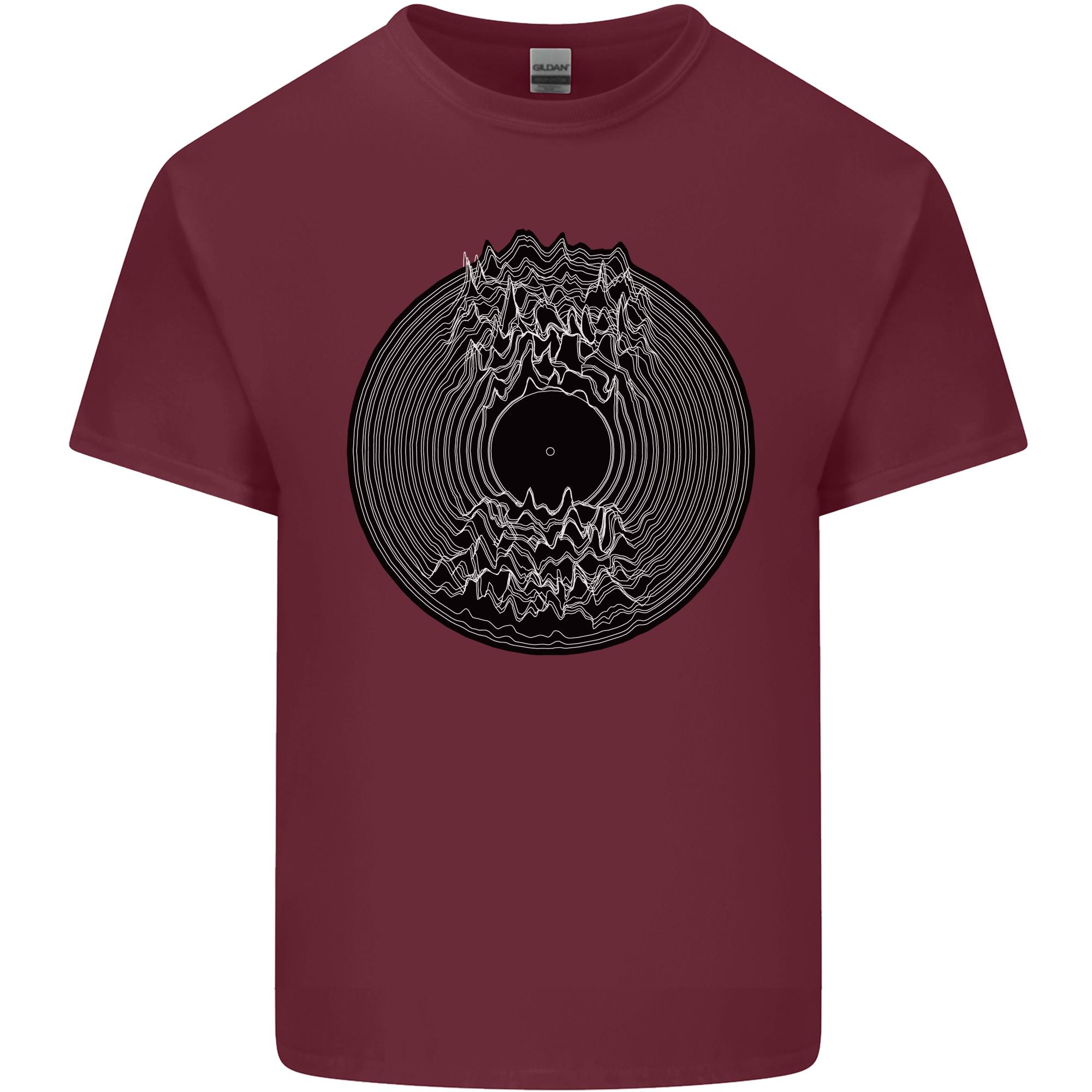Vinyl Music Sound Waves Turntable Decks DJ Unisexs Light Cotton TShirt S