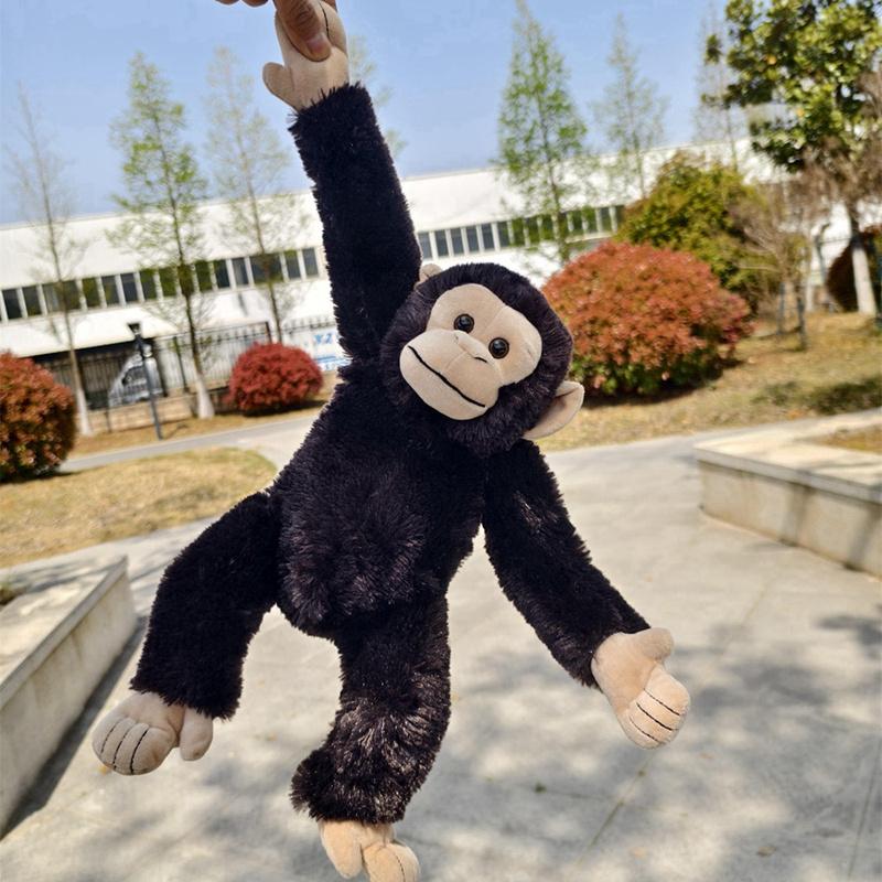 Like Real Zoo Animal Monkey Plush Toy Stuffed Orangutan Chimpanzee Long Fur Fluffy Plushie Companion Man Gift