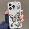 Electroplated Butterfly 17 Mobile Phone Case For Iphone16Promax Fine Hole Lens All-Inclusive Apple 15 Silver Foil Transparent