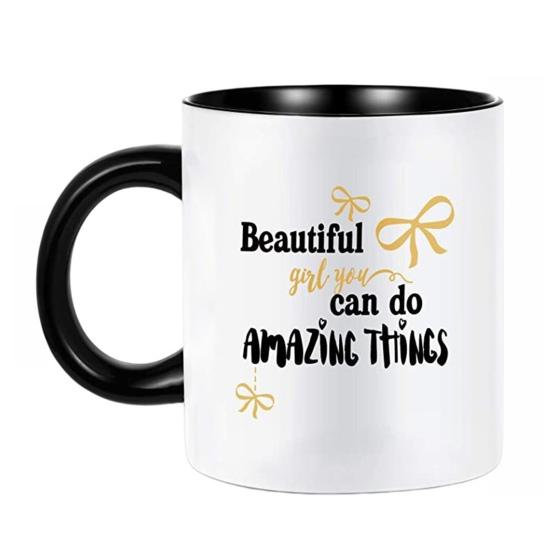 Large Capacity Coffee Cup Graduation Theme Water Cup with Ergonomic Handle Comfortable to