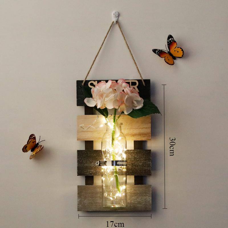 Wall Decoration Ins Style Wall Lamp Nordic Originality Plant Butterfly Background Home Decor Wall Lights Vase Lamp for Bedroom