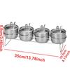 Stainless Steel Seasoning Jar Set with Glass Lid Spoons Kitchen Condiment Pots for Serving Sugar Pepper Salt Spice Kruidenpotjes