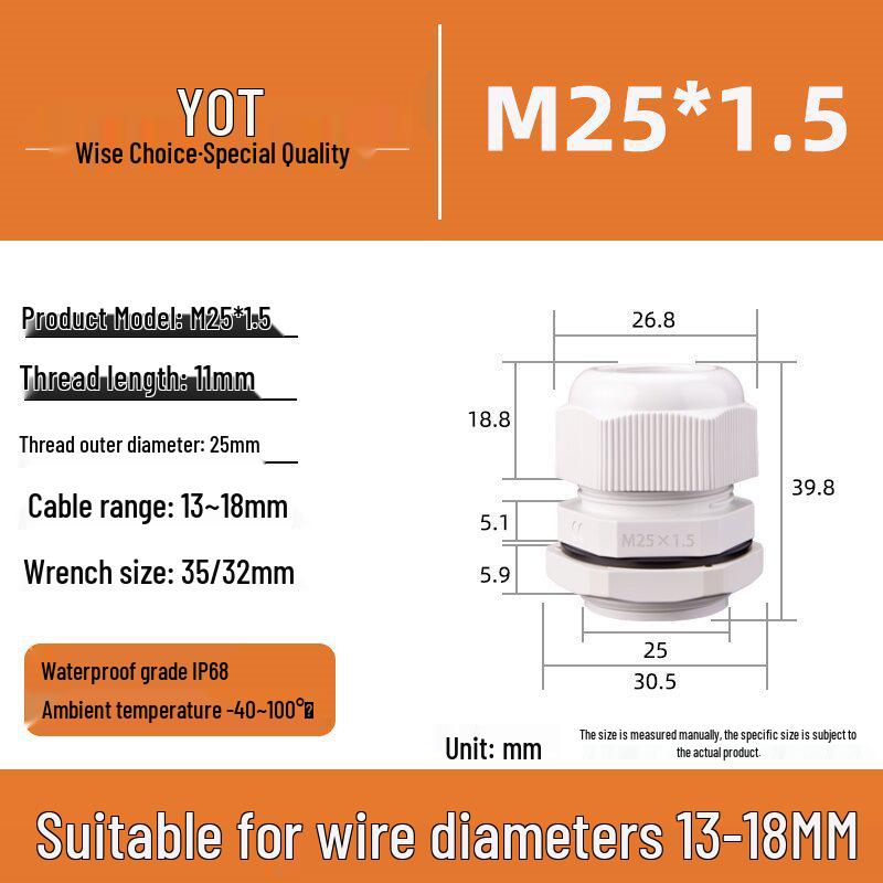 Waterproof Nylon Cable Connector M20*1.5 Plastic Sealing Gland Industrial Accessory