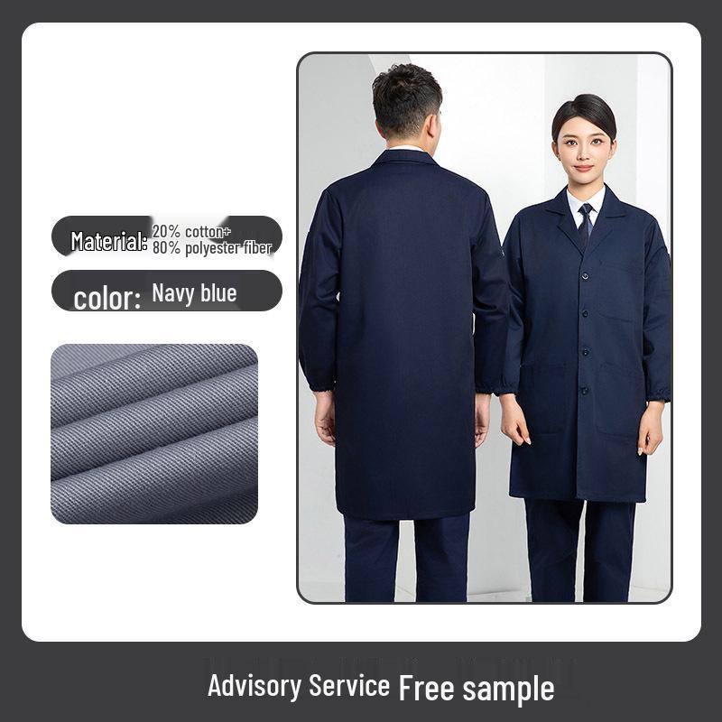 Men's Anti-Static Wear-Resistant Work Coat - Mid-Length, Thickened for Labor Protection