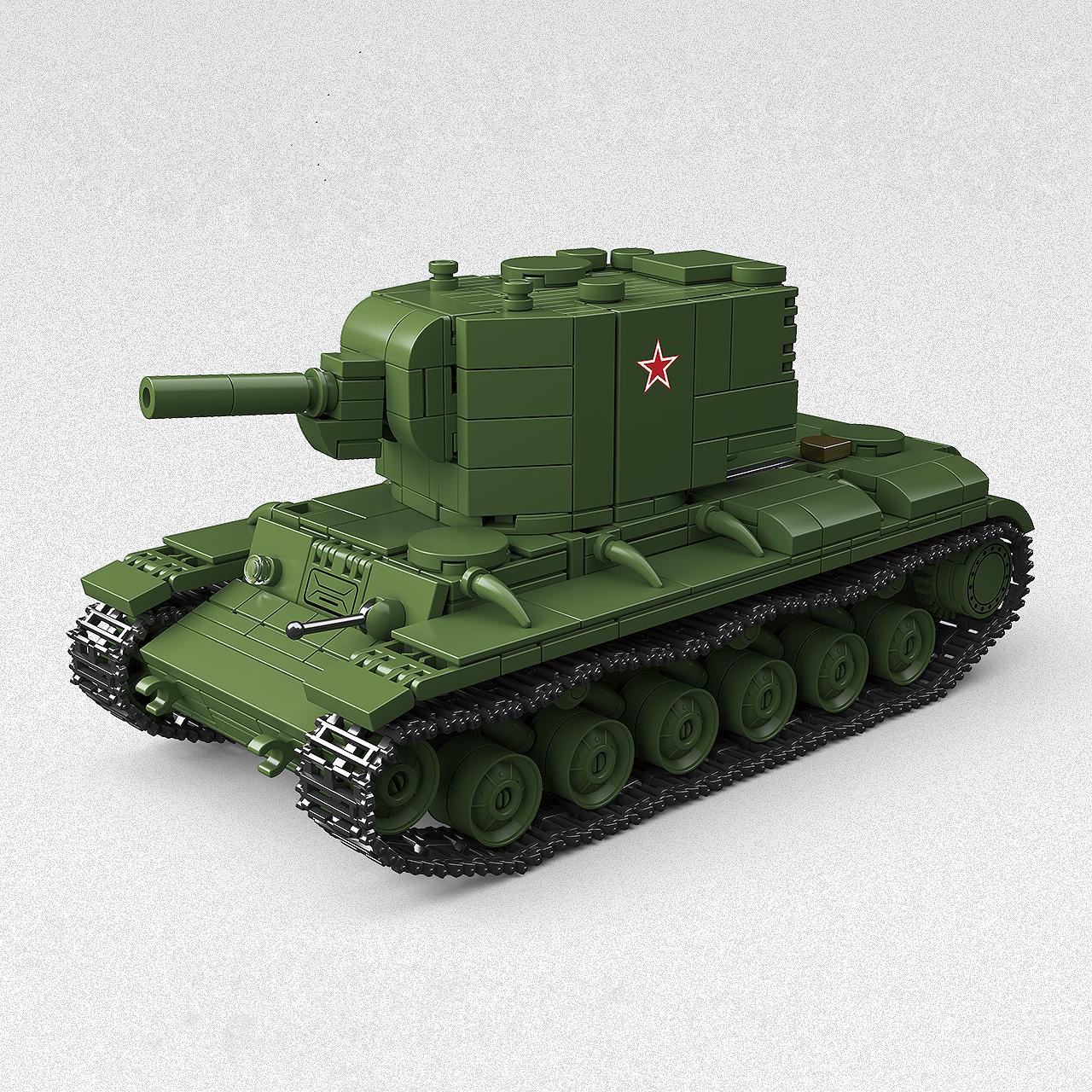 Activating Toys World War 2 Ww2 Army Military Soldiers Kv-2 Heavy Tank Model Building Blocks Bricks Toys For Children