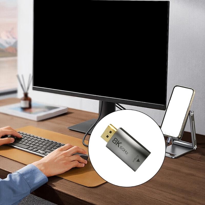 Fast Speed DP1.4 To HDTV 2.1 Adapters 48Gbps for 8K@60Hz 4K@144Hz Resolution With Dynamic HDRs and Auto Low Latency Mode