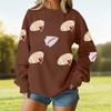 Ladies' Loose And Comfortable Casual Fashionable Rugby Print Sweatshirt