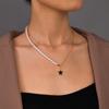Pearl Splicing Chain Star Pendant Double Stacked Women's Alloy Necklace Neck Chain