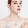 Birthstone flygande drake halsband kvinnliga färgglada hjärtformade kristall halsband