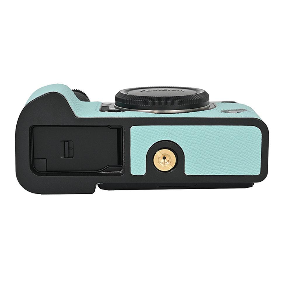 Aluminum Metal Camera Bag Genuine Leather Half Body Case For Fujifilm XT5 Fuji X-T5 Battery Opening Bottom Cover