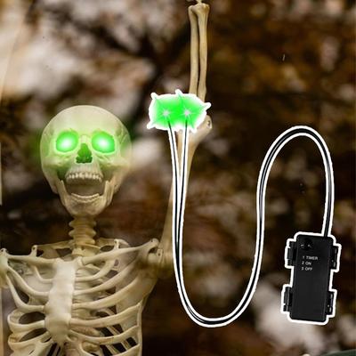 Light Up Skeletoneyes Halloween Led Glowing Eyes Horror Diy Eyes For Masks Pumpkins Tombstones Props Party Supplies