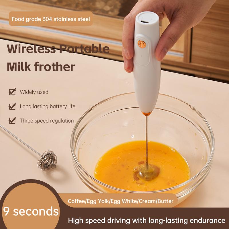 Kabelloser Milchaufschäumer, Handlicher Elektrischer Schneebesen, für Perfekten Cappuccino, Matcha, Hafermilch, Suppe, Eier, Tragbare Küche, Backwerkzeug, Geschenk für Kaffeeliebhaber