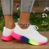 New Women Mesh Ventilation Rainbow Sole Sneakers Size 43 Female Platform Sports Shoes Woman Non-Slip Tennis Shoes
