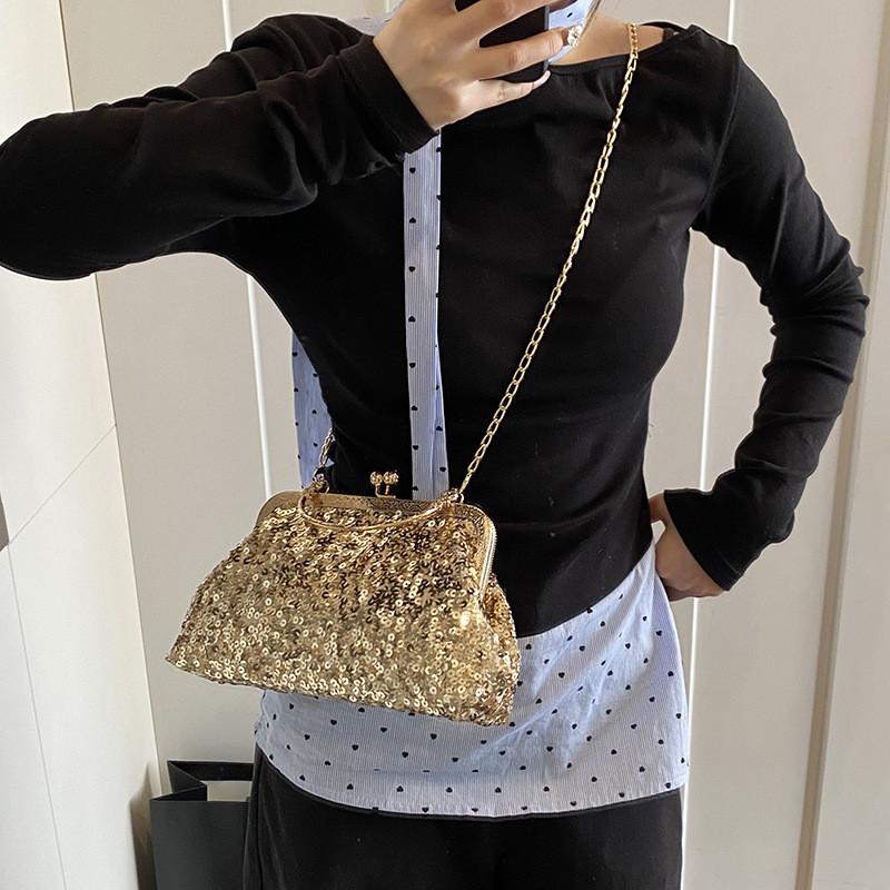 Muschelform Kette Umhängetasche Mit Pailletten Für Lässige Modefans