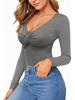 Body da Donna Scollo a V Profondo con Nodo Modellante Manica Lunga - Collezione Autunno/Inverno 2025