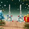 Huitan Creative Colorful Christmas Tree Drop Earrings for Women Shiny Fancy Cubic Zirconia Festival  Charms Party