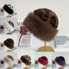 Winter Leopard Plush Ear Protection Cap Windproof Keep Warm Headgear Fluffy Fur Fisherman Hat  Outdoor Warm Brimless Caps