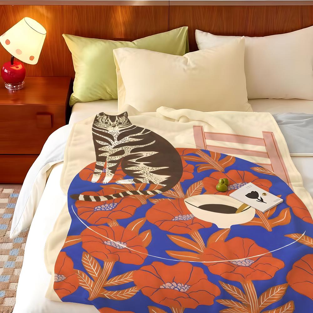 Artist V-Virginie C-Cognet Throw Flannel Throw Blanket, Lightweight Cozy, Durable Washable Cute Cool