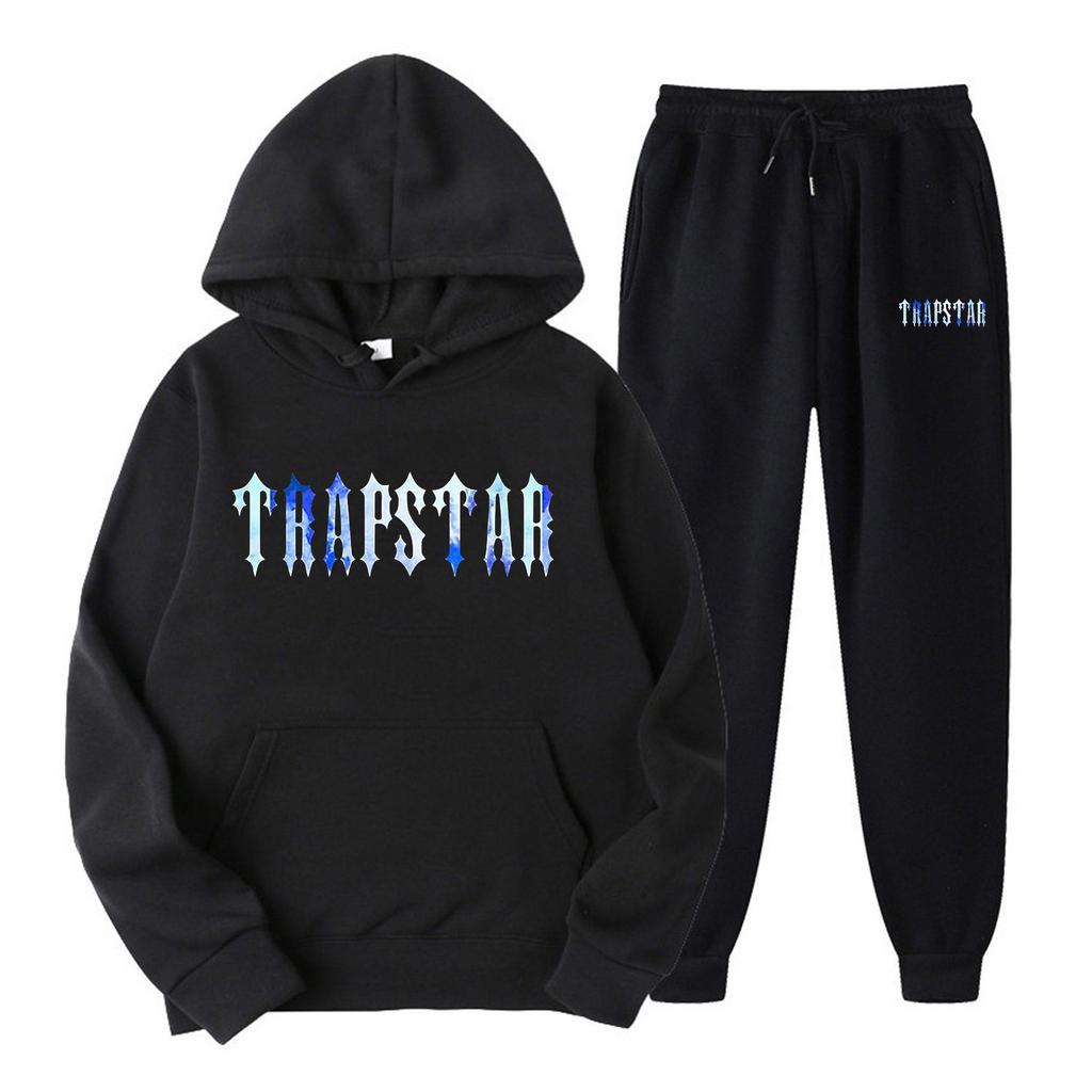 Men's Women's Hooded Sports Tracksuit Unisex Two-Piece Running Outfits Long Sleeve Pullover Hoodies Sweatshirt+Sweatpants Set