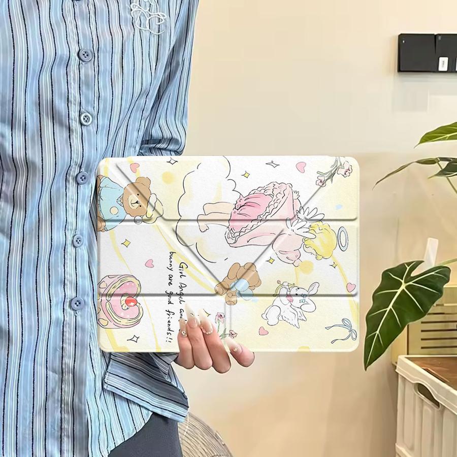 Adorable Angel Tablet Case For iPad Air 4 5 M3 M2 1 2 M4 11inch Mini 6 7 Pro 2025 Pro 11th 10th 9th 8th 7th 12.9inch Holder