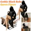 3D Mystisk Staty Gotisk Svart Kappa Drottning Figur Skulptur Maskerad Kvinna Sittande Figur Bokhylla Skulptur Hem Skrivbordsdekor