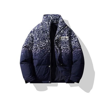 Autumn Men's Cotton-padded Clothes Trend-printed Jacket Student Loose Top
