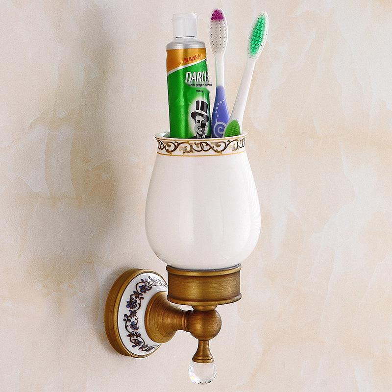 Antique Brass Bathroom Towel Rack & Accessories Set