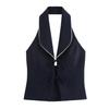 European and American Style, New Women's Clothing, Bow Decoration Splicing Neck Collar Top 2119/550