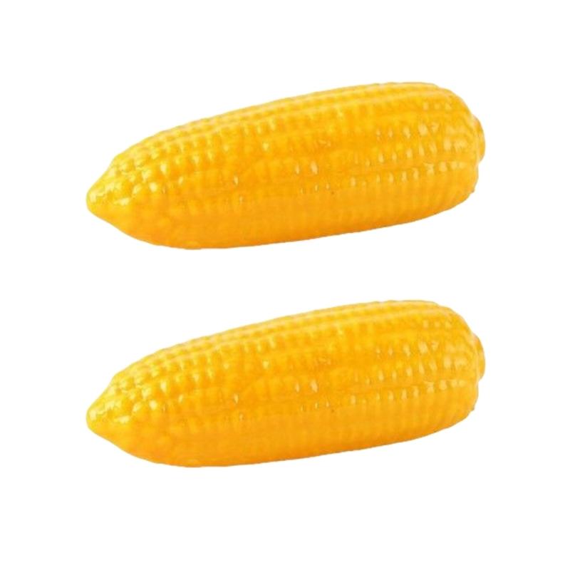 2Pcs Realistic Artificial Corn Simulation Corn Cobs for Home Decoration Basket Display Photography Kitchen Vegetable Toy 1