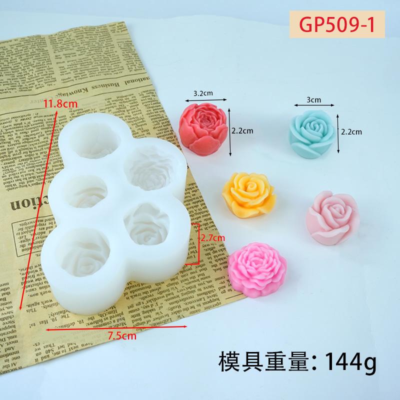 

5pcs/set Flower Candle Silicone Mold DIY Rose Peony Flower Soap Gypsum Crafts Resin Mold Holiday Decoration Wedding Gift