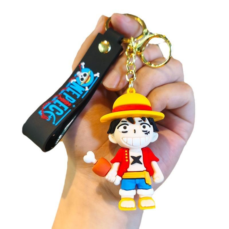 One Piece Series Luffy Ace Zoro Keychain Cross-border Popular Claw Machine Prize Gift for Girls On Festivals Kawaii Cute
