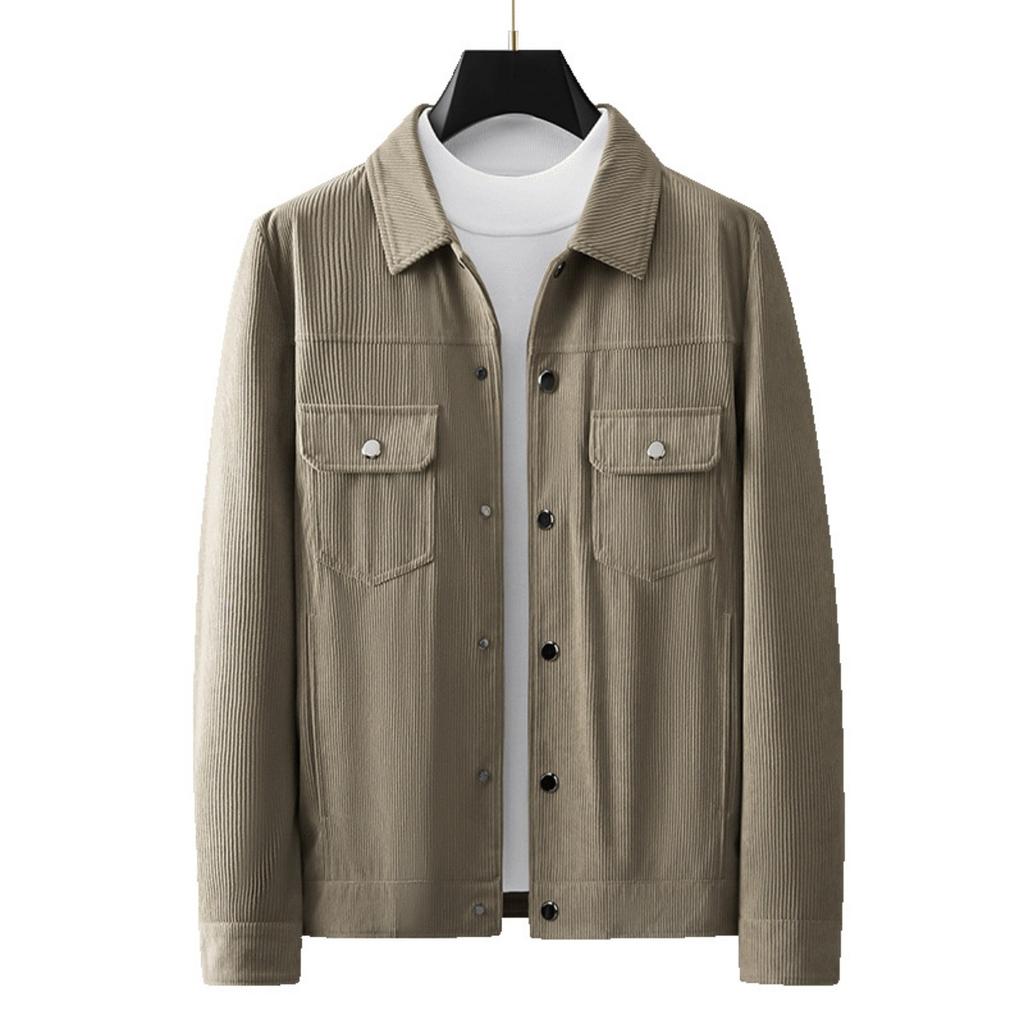 Neue Cordjacke Herren Locker Revers Lässig Baseballjacke, Leichter Luxus Arbeitskleidung Stil Oberbekleidung Für Herbst
