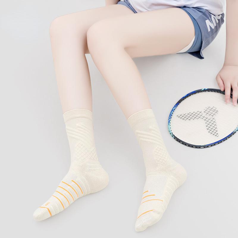 Taglia 35-39 Calzini da Badminton da Donna di Media Lunghezza Traspiranti Antiscivolo Fondo in Spugna Assorbi-Sudore e Resistenti agli Odori Calzini Sportivi