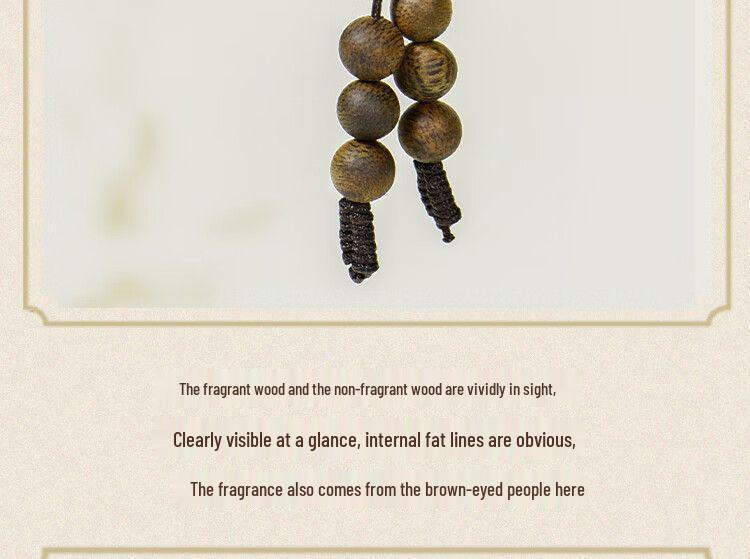 Hainan Yingge Green Qinan Agarwood Buddhist Beads Bracelet - Unisex Style, Five Fen Chen Beads, Free SF Express Shipping