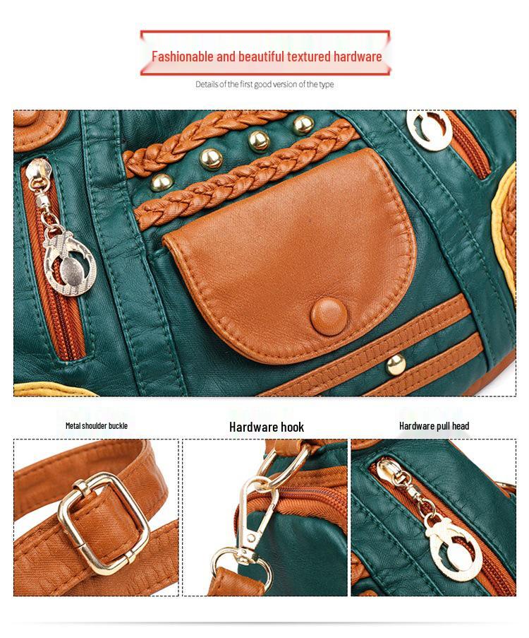 Damen 2025 Retro Handtasche mit großem Fassungsvermögen - Vielseitige einfache PU Schulter-Umhängetasche