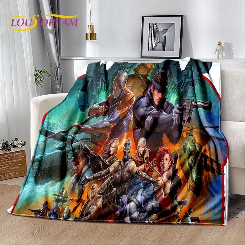 3D Hra Metal Gear Solid Kreslený HD Hráčská Deka, Měkká Přehozová Deka pro Domov Ložnice Postel Pohovka Piknik Cestovní Přikrývka Děti